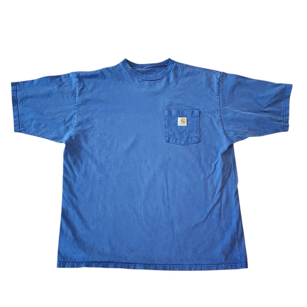 Carhartt Pocket T Shirt Men's Large Blue Loose Fit Short Sleeve Tee